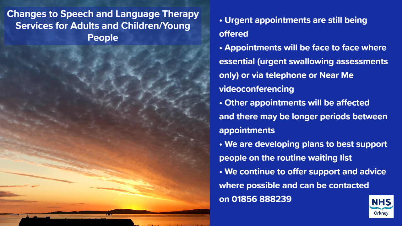 Changes to Speech and Language Services