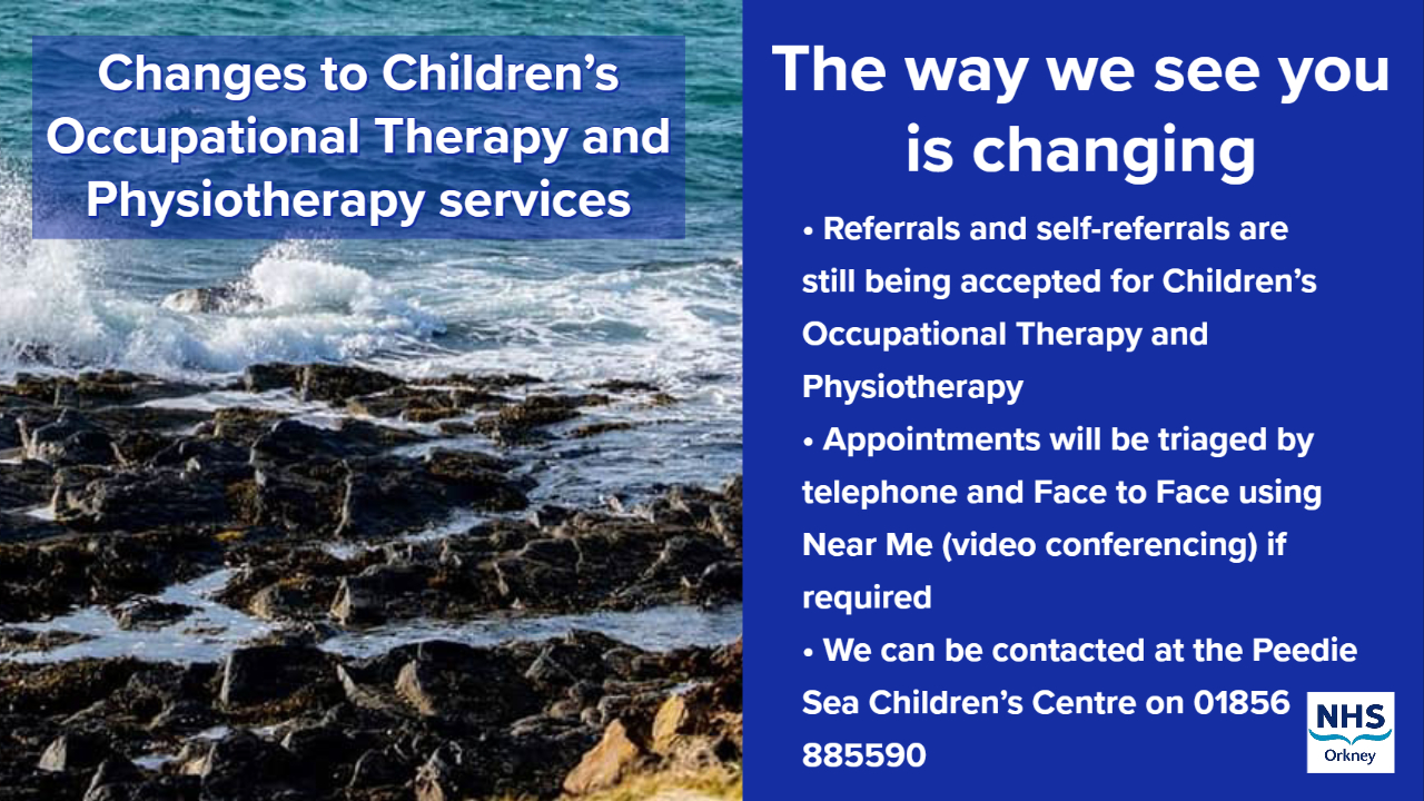 COVID -19 - Changes to Changes to Children's Occupational Therapy and Physiotherapy services