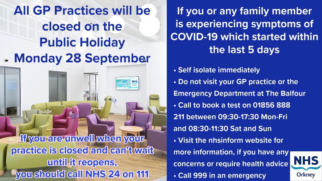 GP Practice closures - Public Holiday
