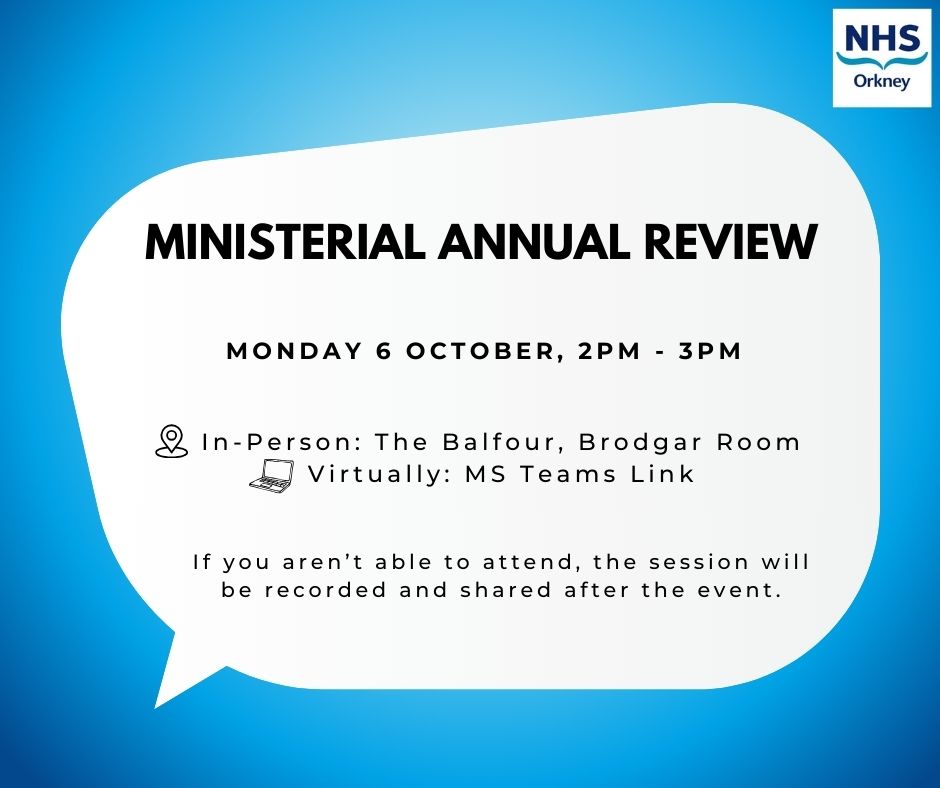 Blue box with Annual Review details